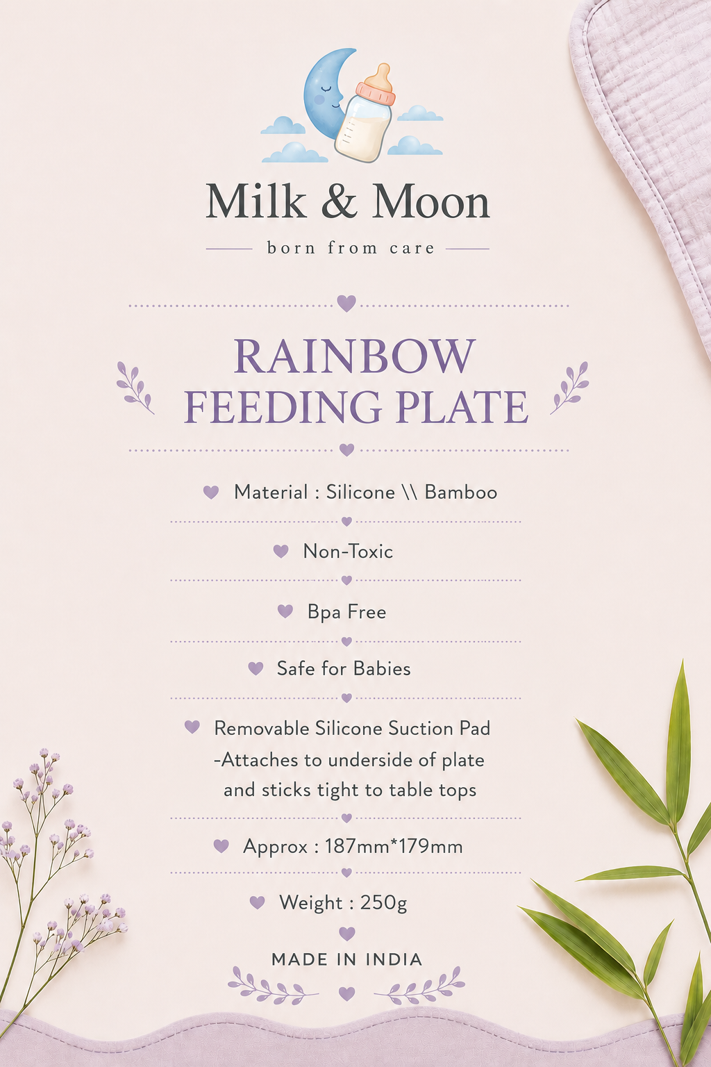 Bamboo Rainbow Feeding Plate