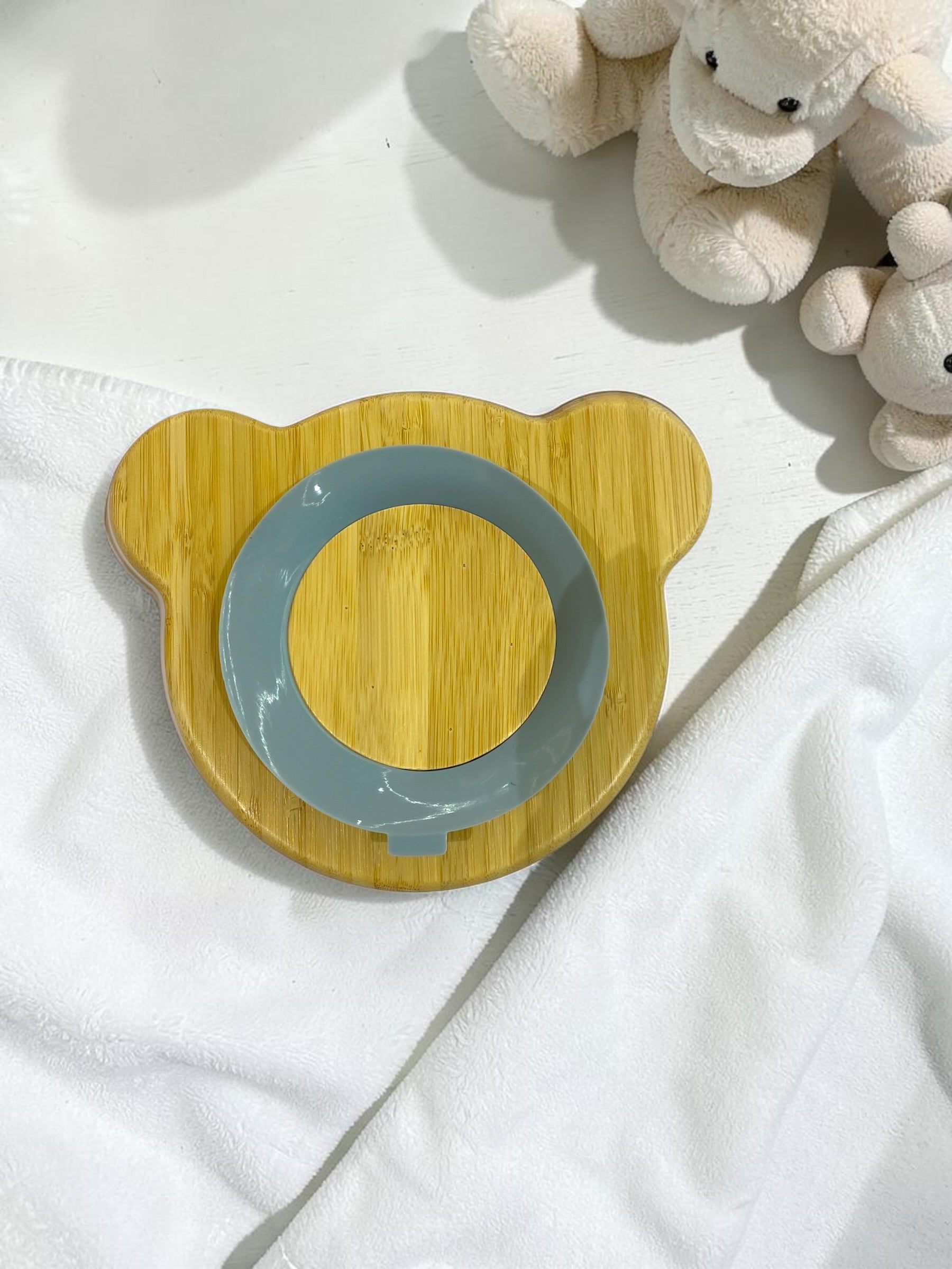 Bamboo Teddy Bear Feeding Plate