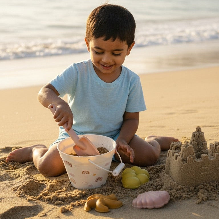Silicone Beach Play Toy Set - Dusty Blue
