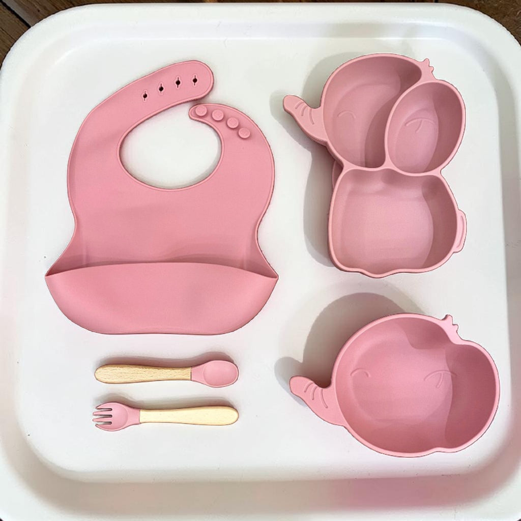 5-Piece Baby Feeding Essentials Set - Pink