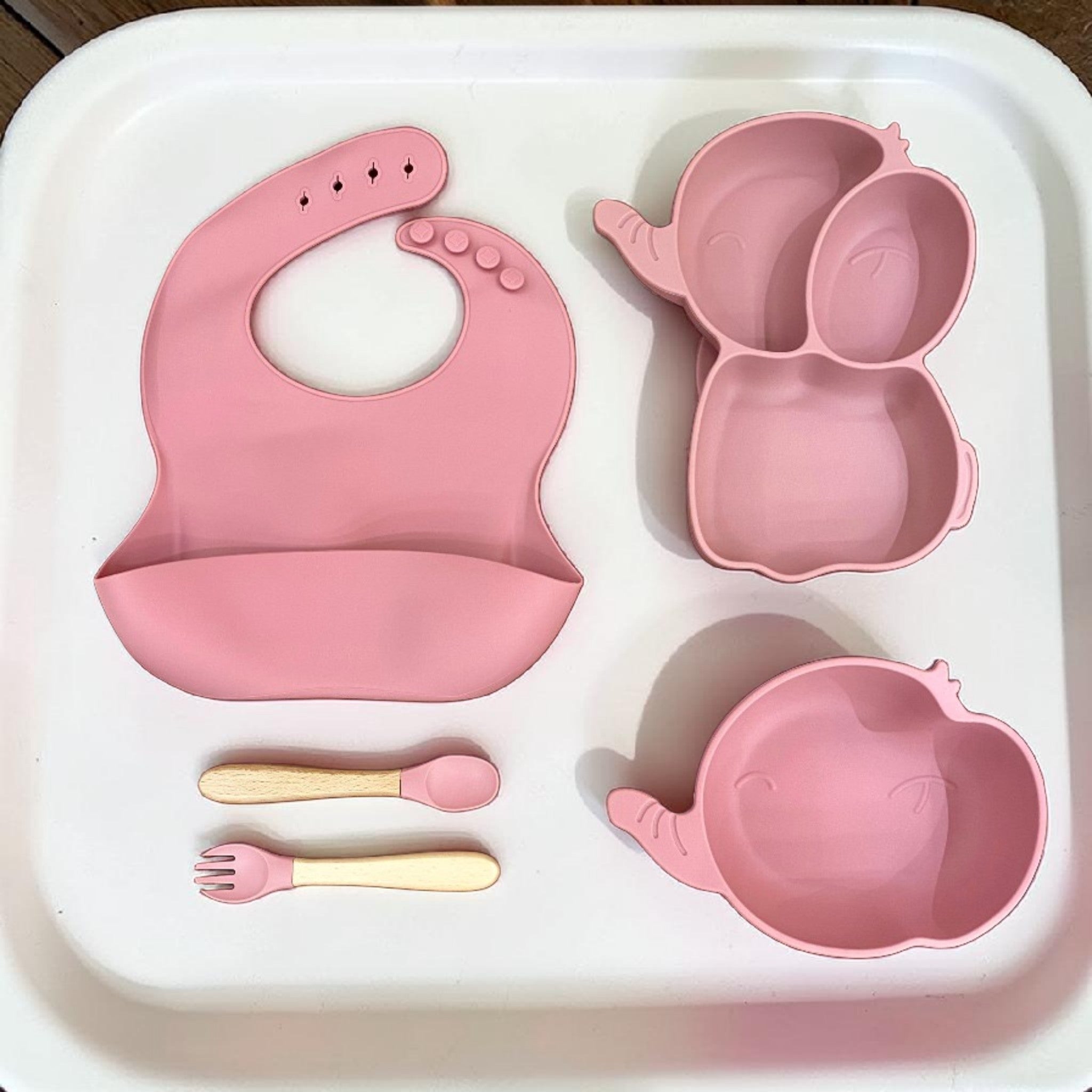 5-Piece Baby Feeding Essentials Set - Pink