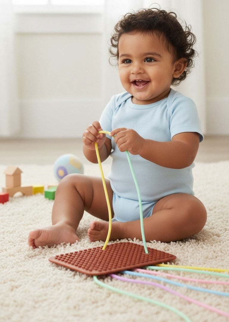 Montessori Busy Board for Toddlers - Brown