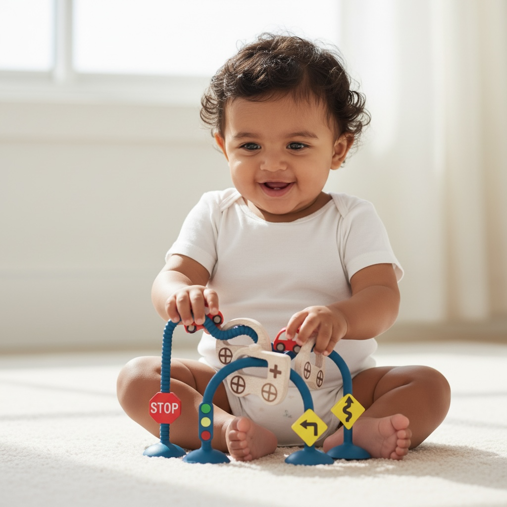Wooden Traffic High Chair Game