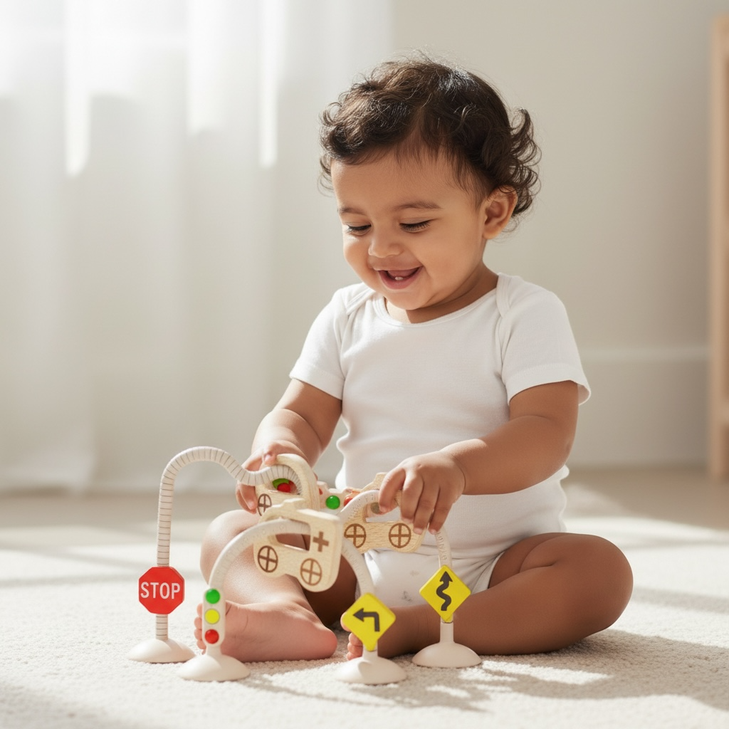 Wooden Traffic High Chair Game