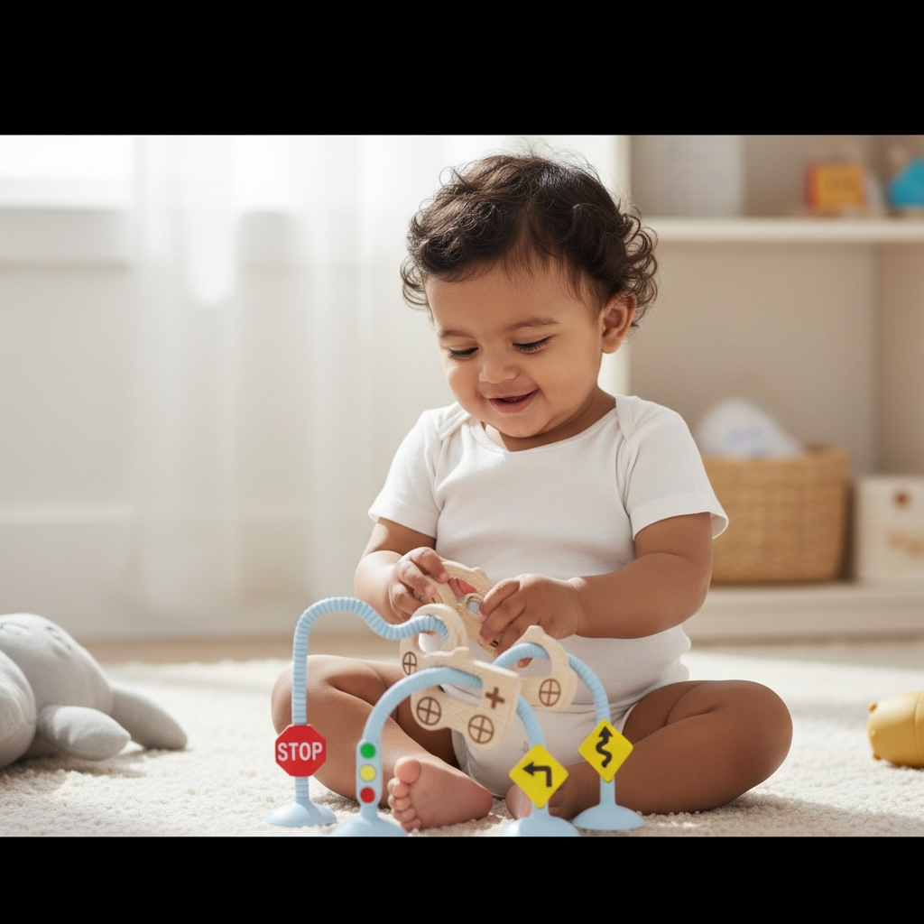 Wooden Traffic High Chair Game