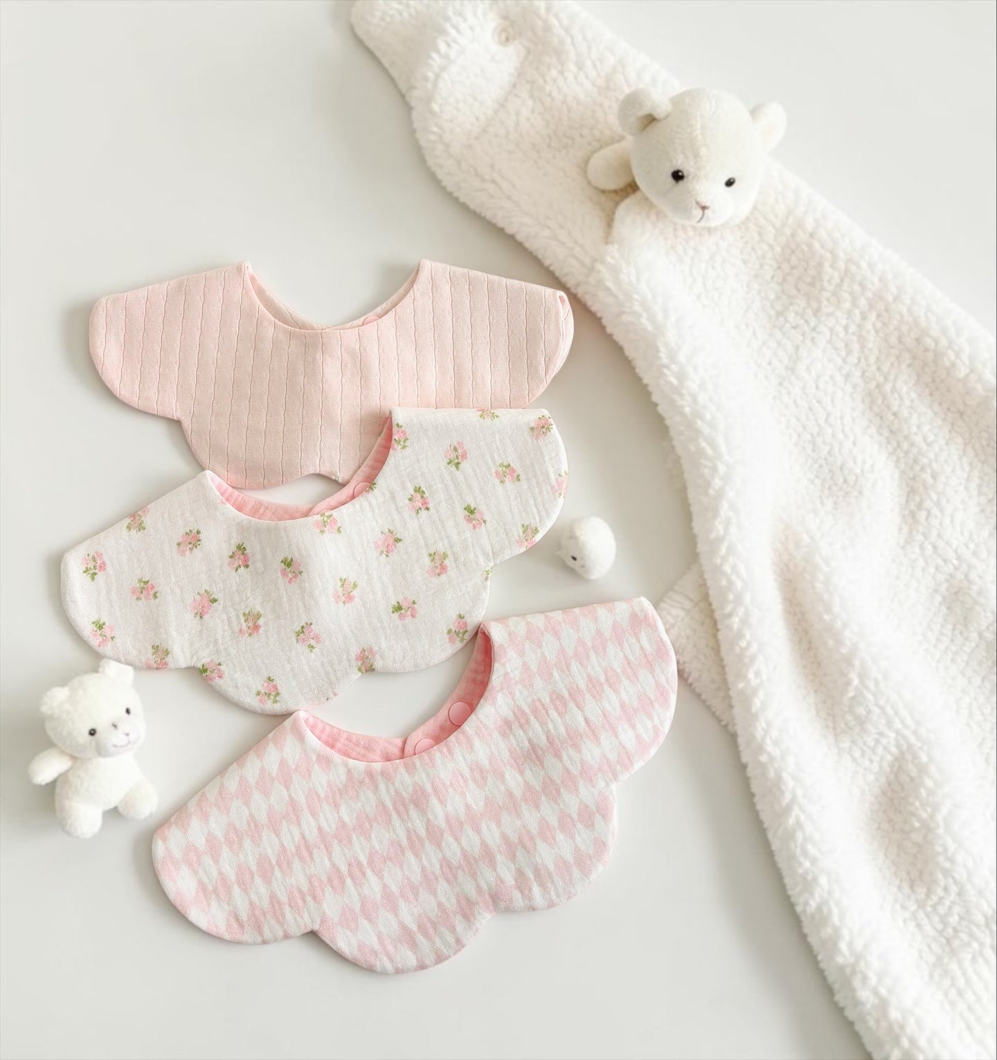 Blush Bunny Frill Bib Set Of 3