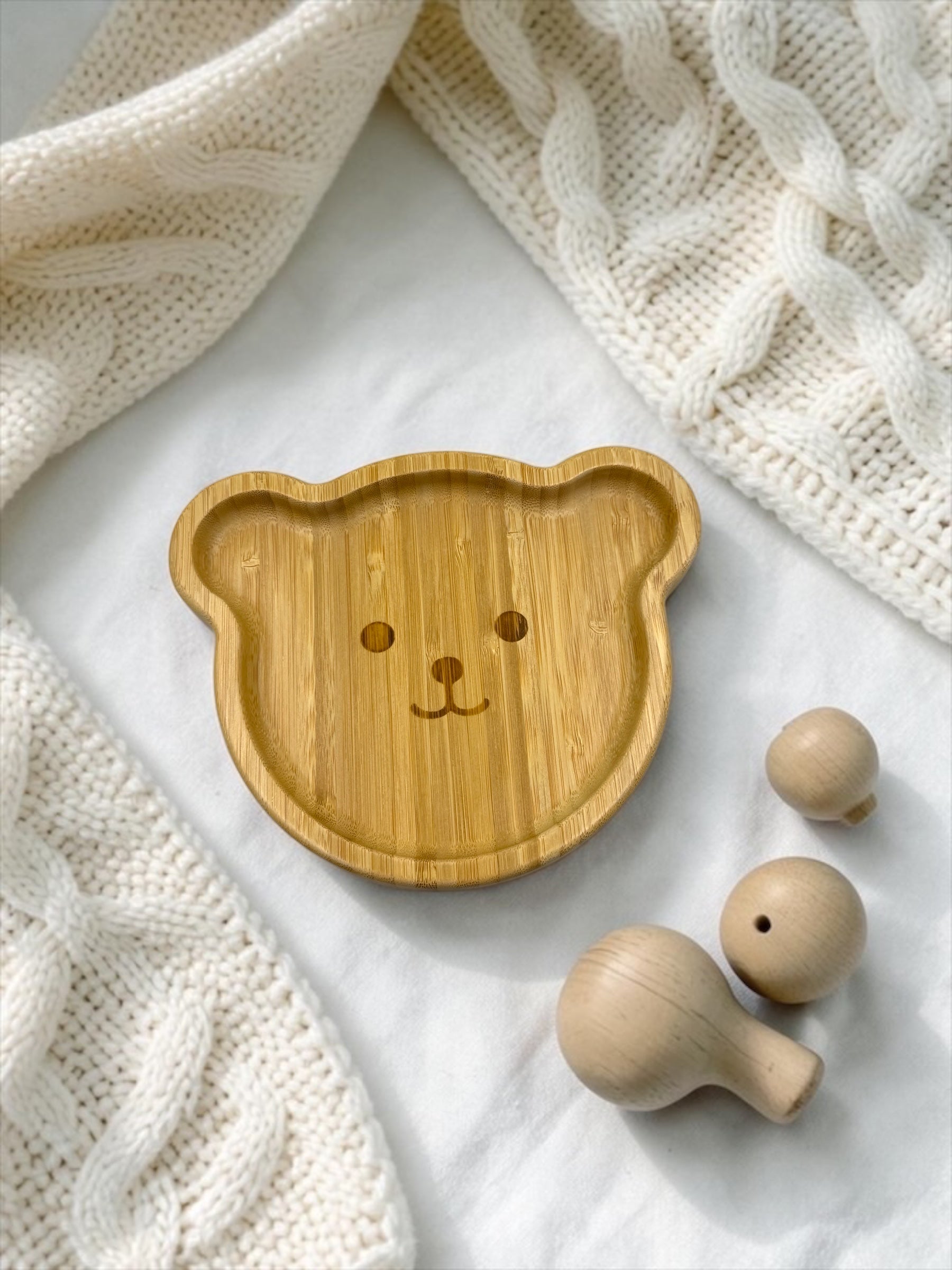 Bamboo Teddy Bear Feeding Plate