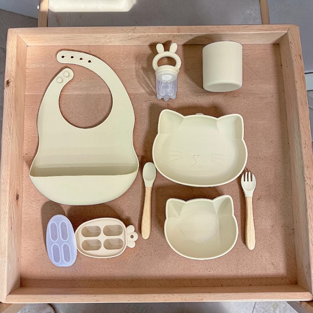 8-Piece Baby Feeding Essentials Set - Beige