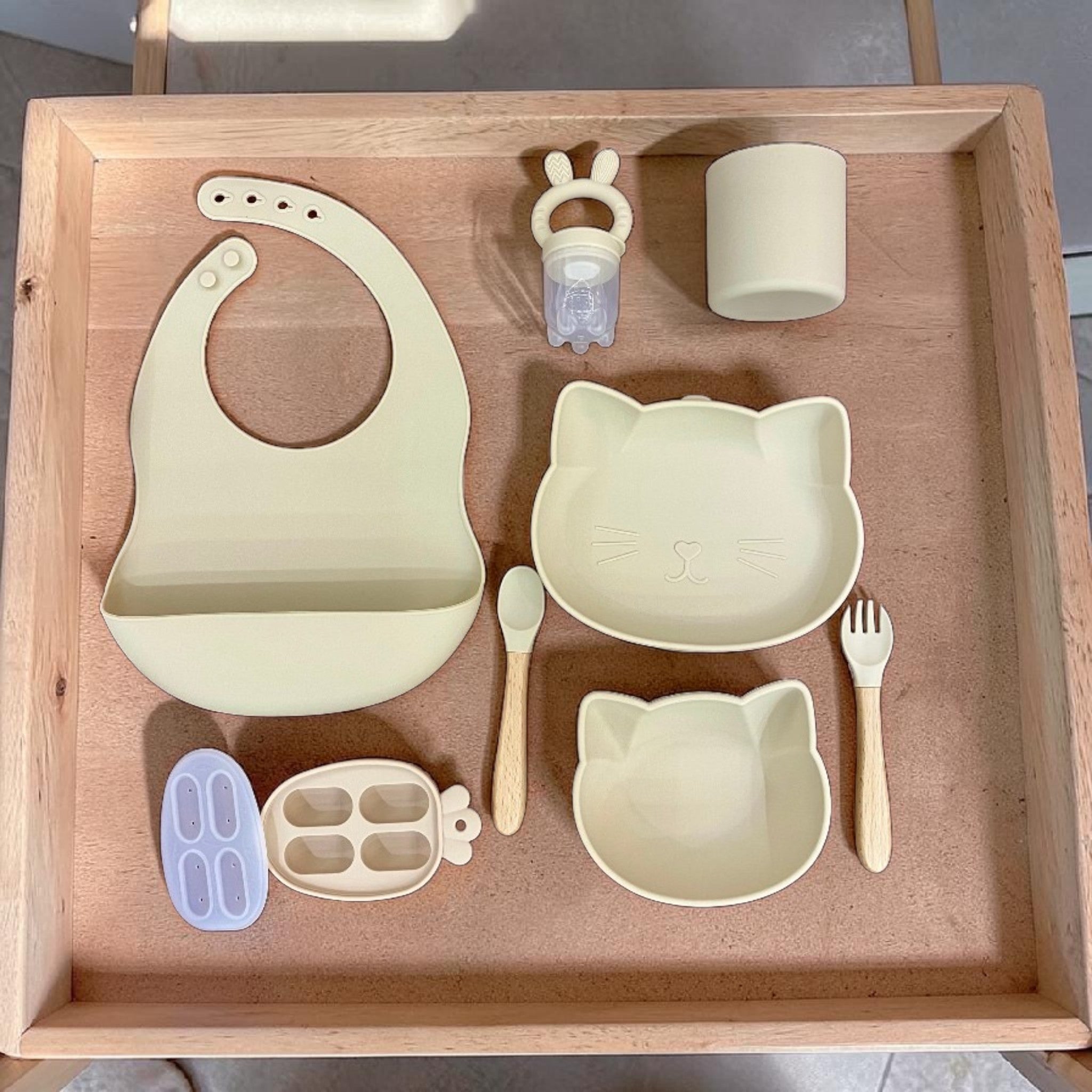 8-Piece Baby Feeding Essentials Set - Beige