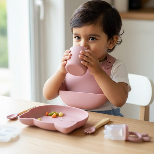 8-Piece Baby Feeding Essentials Set - Pink