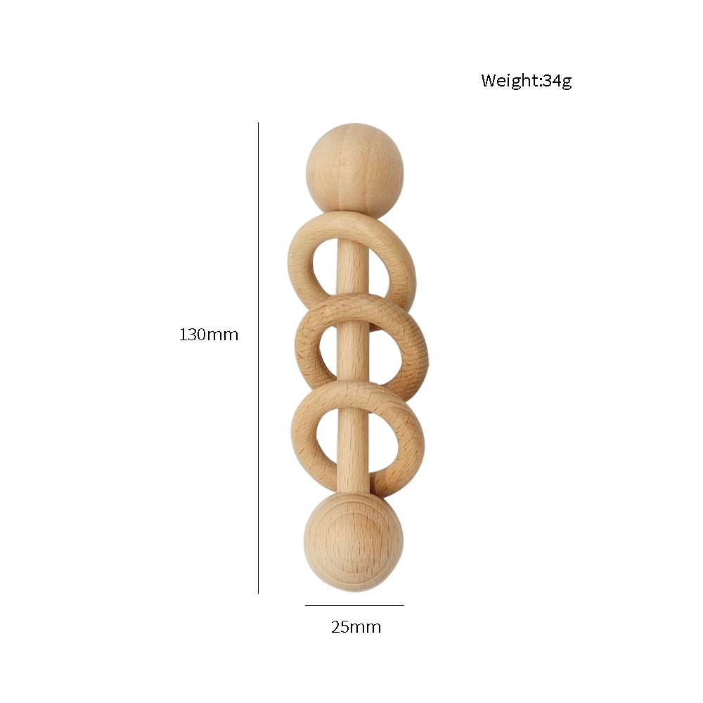 Wooden Baby Rattle Toy