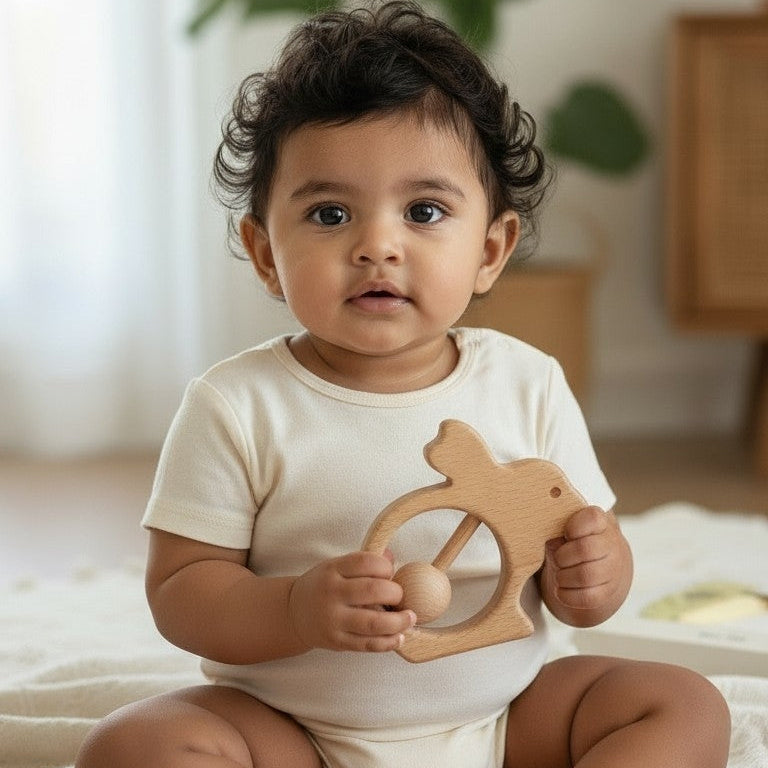 Wooden Rabbit Push Toy
