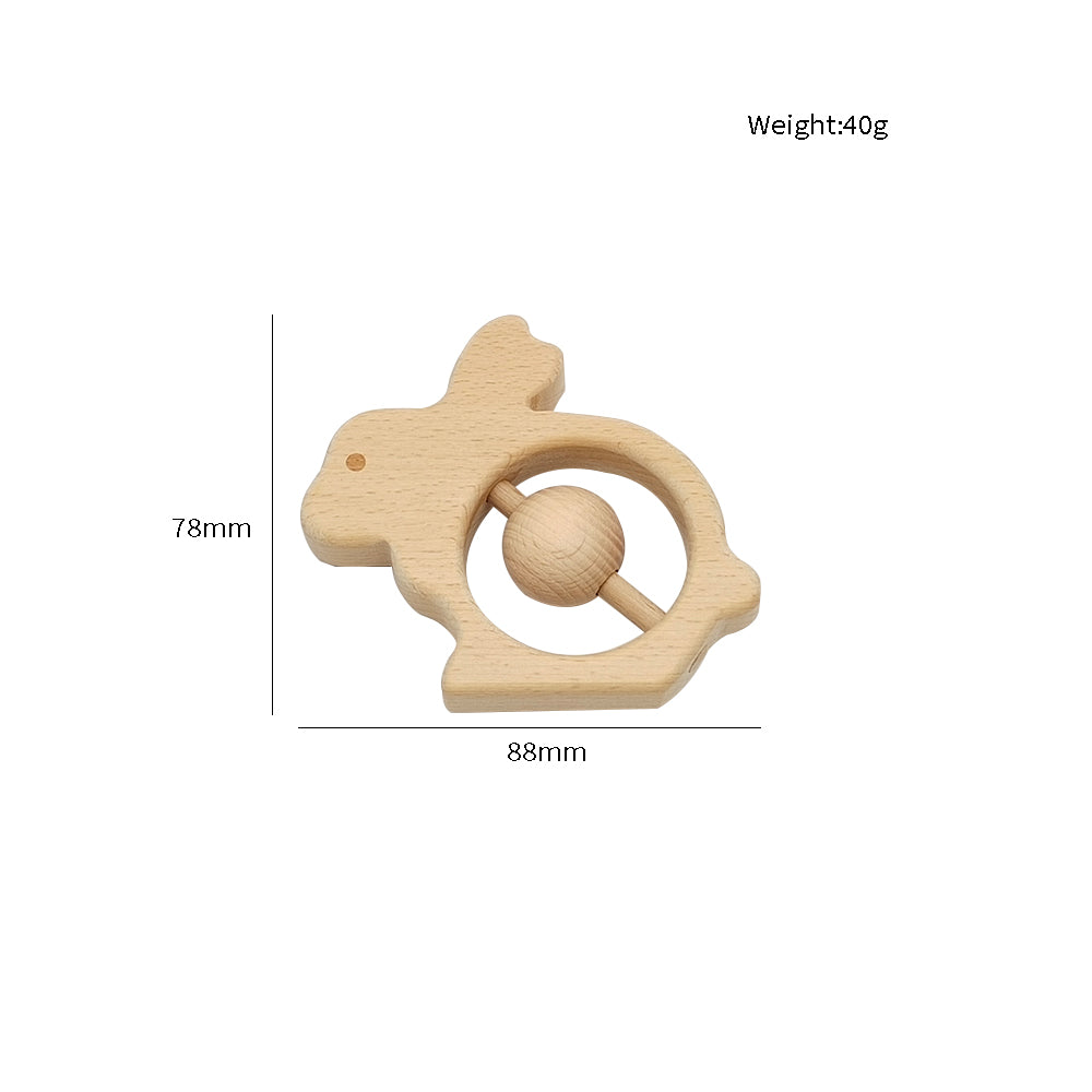 Wooden Rabbit Push Toy