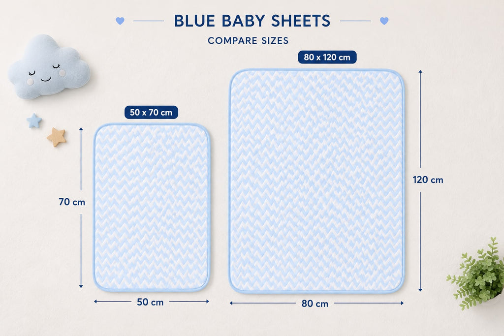 Moon Dry Diaper Changing Sheet - Baby Blue