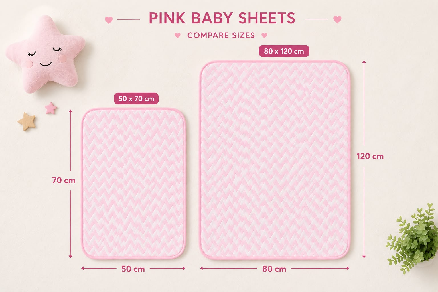 Moon Dry Diaper Changing Sheet - Baby Pink