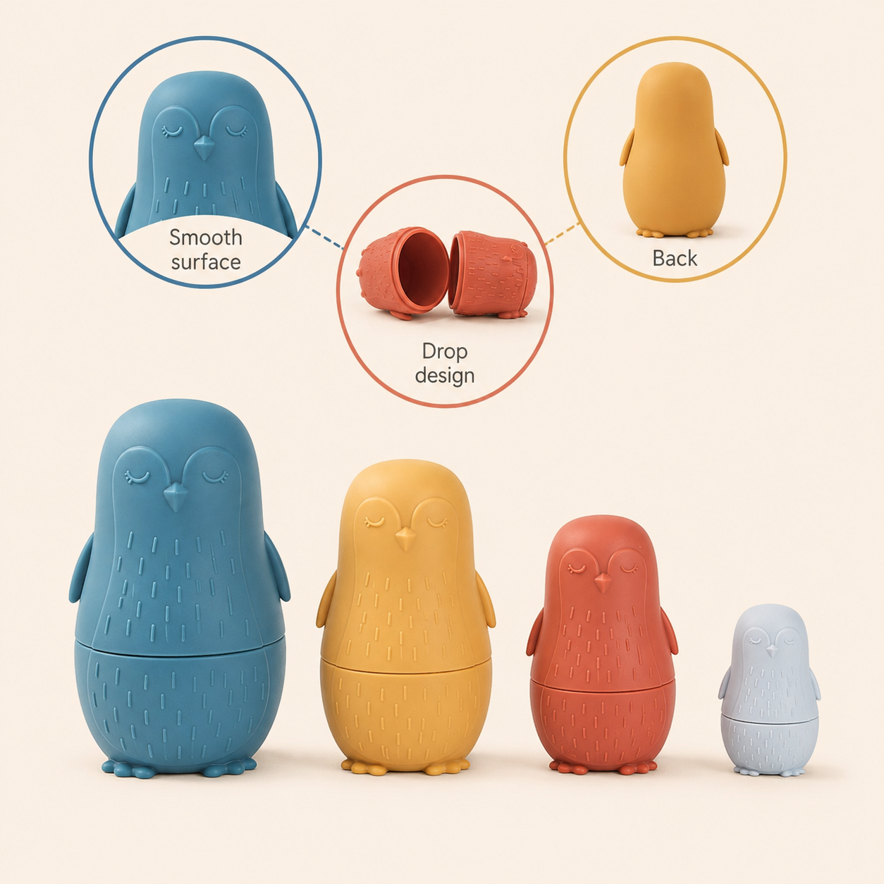 Russian Nesting Dolls Play Set - Blue Owl